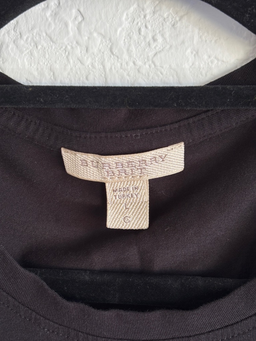 Burberry Black Logo T-Shirt Women’s SZ L Designer Luxury Cotton Tee Crew Neck - Picture 11 of 13